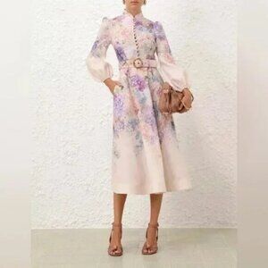 NWOT ！Zimmermann Dawning Buttoned Midi Dress- Size 1/AU6